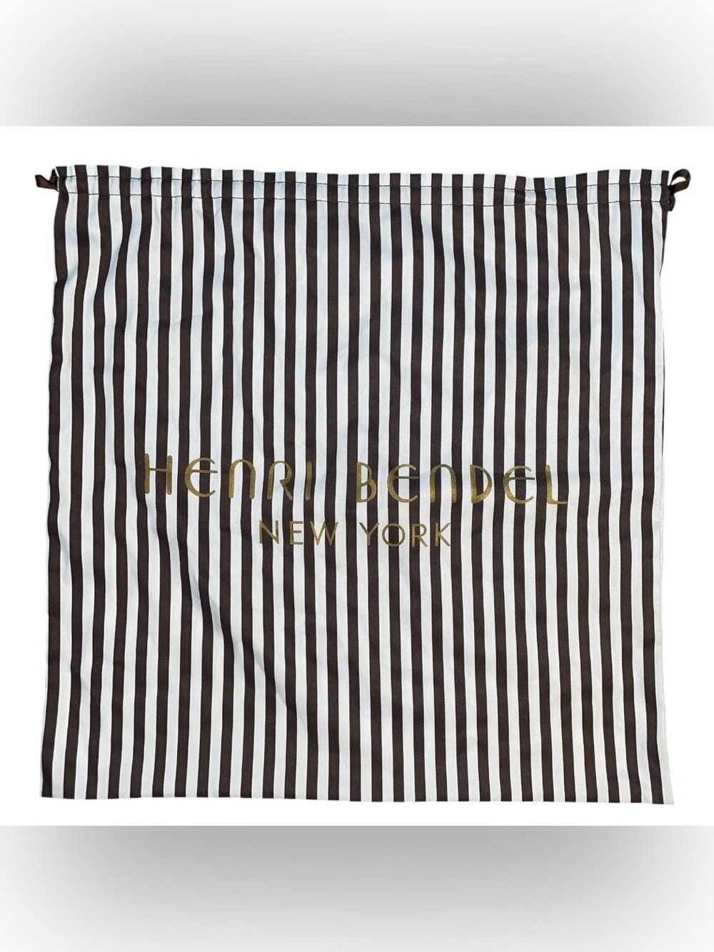 henri bendel Brown and White Striped Logo Dust Bag